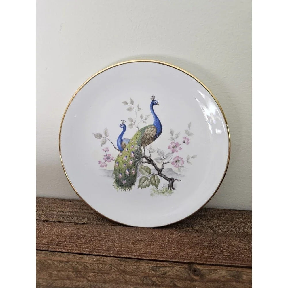Wedgwood Metallised Bone China Peacock Plate